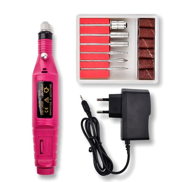 Power Professional Electric Manicure Machine Pen Pedicure Nail File Nail Tools 6 Bits Drill Nail Drill Machine