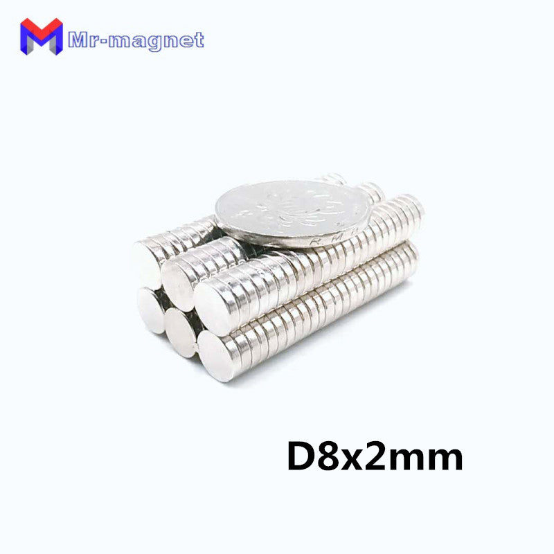 imanes ndfeb refrigerator 8*2 8x2 mm magnet 100pcs n50 supper strong neodymium magnets rare earth round grade craft fridge bag cases sensors motor m