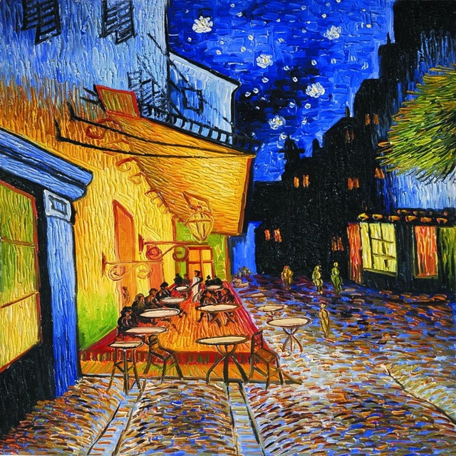 Landscape Canvas Prints Art Oil Painting Cafe Terrace At Night by Vincent Van Gogh Painting Reproductions for Office Wall Decor