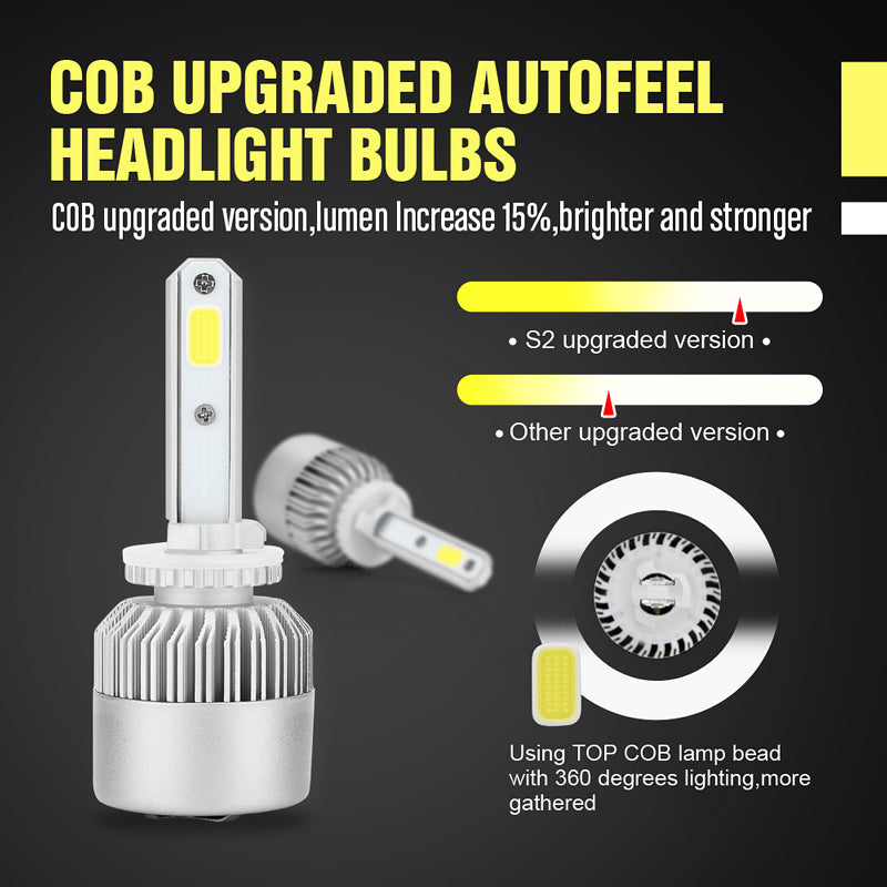 9000 Lumens Bridgelux COB LED Chips 880-881-H27 LED Bulbs Extremely White LED Headlight Bulbs Conversion Kit 6500K 72W Headlights Fog Light