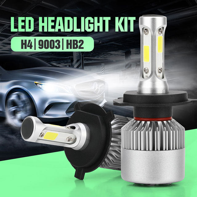 H4-HB2-9003 LED Headlight Kits-Flip COB Chips 6000K-Low Beam-Fog Light 100W White