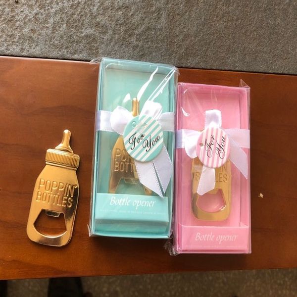 10pcs-lot Gold Feeding Bottle Beer Openers Golden Nurser Bottle Opener For Baby Shower Favors Gift