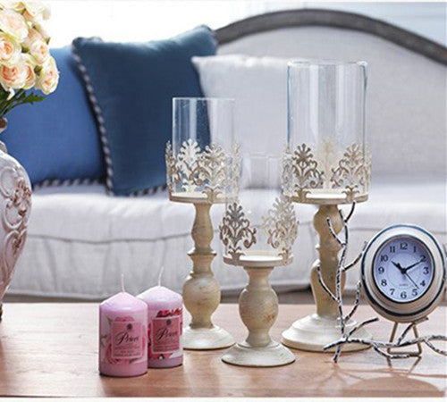 3 Size Elegant Candle Holder Cube Stand Candle Candlestick Metal Base Craft Votice large Glass Candles Wedding Candle Holders