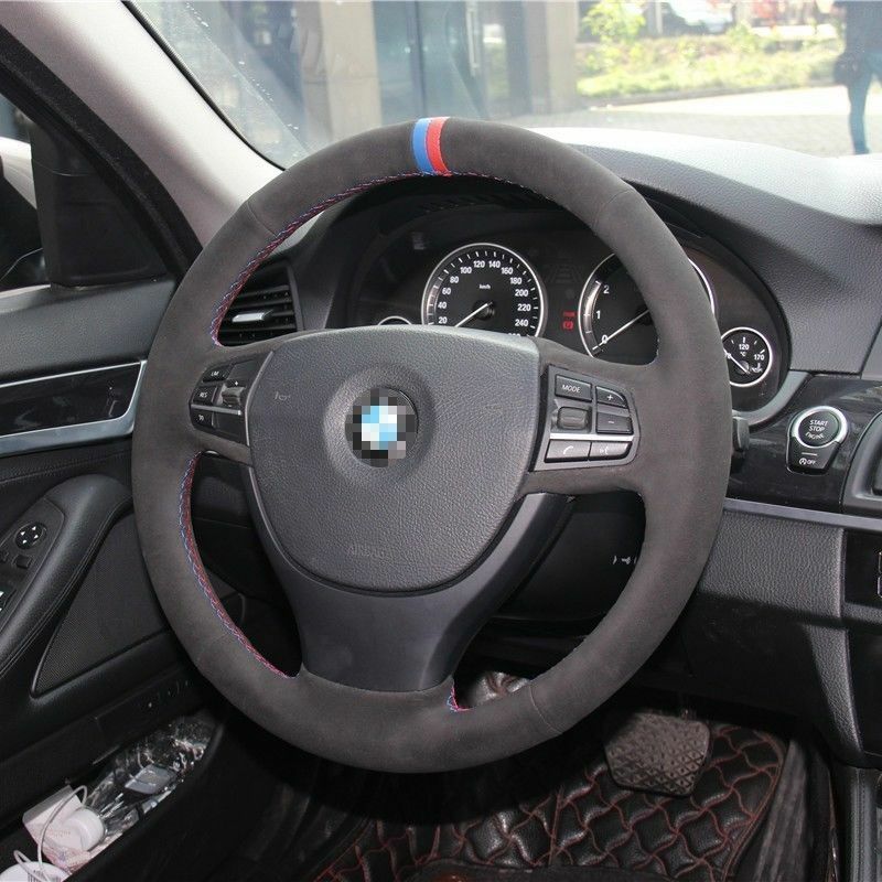 DIY Custom Hand Sew Car Steering Wheel Cover For BMW 525li 520