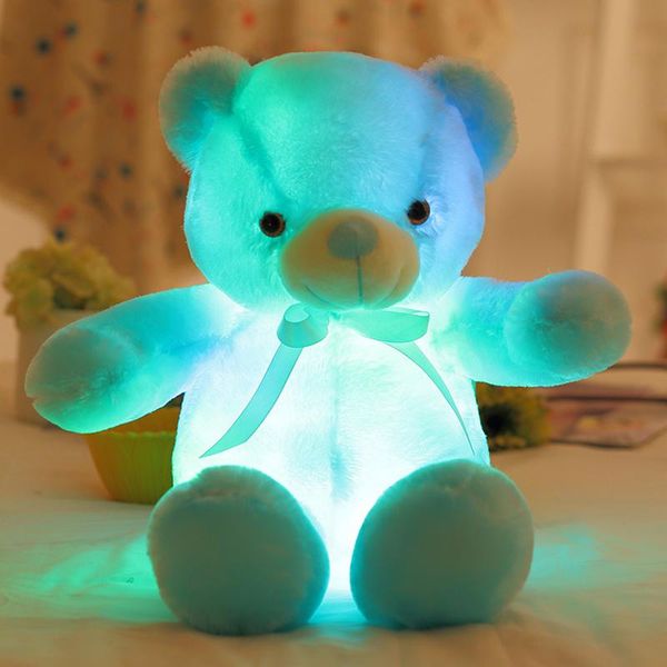 30cm 50cm led Colorful Glowing Teddy Bear dolls Luminous Plush Kawaii Light Up stuffed animals Doll Kids Christmas Toys