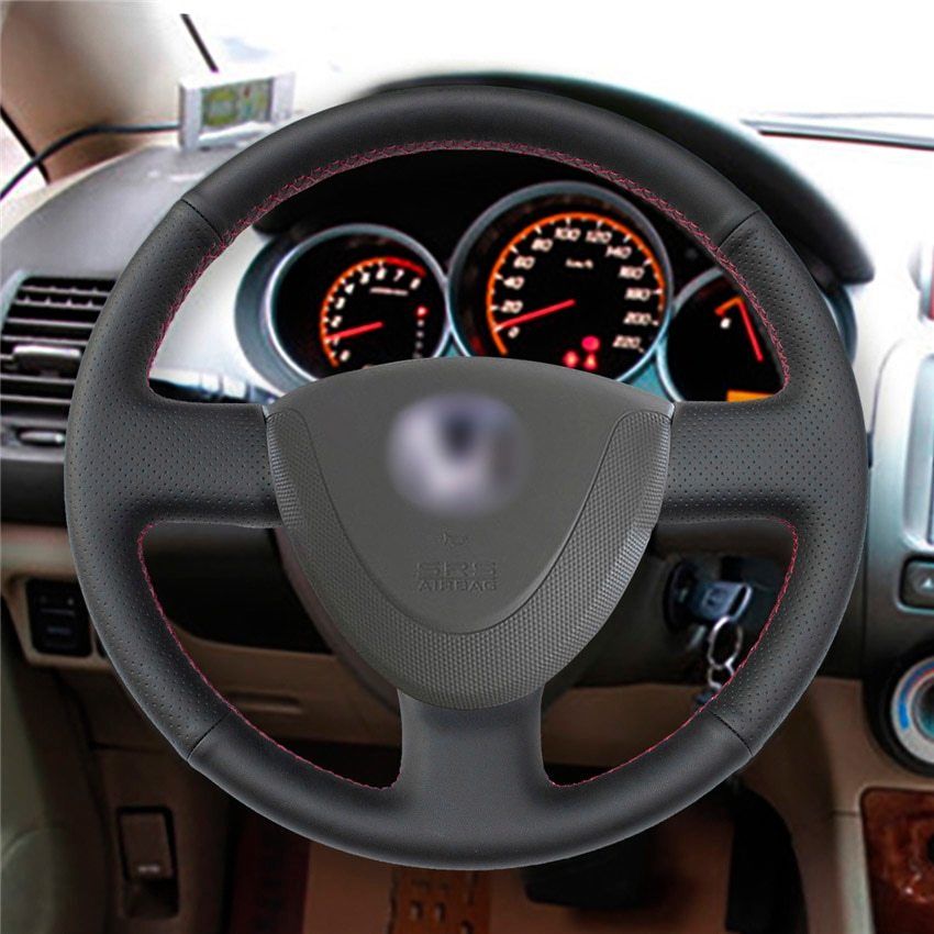 Black Artificial Leather Car Steering Wheel Cover for Honda City 2002-2008 Fit J