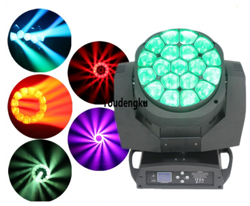 6 pieces Big 19*15W Bee Eyes LED Moving Head Zoom Light clay paky B EYE moving head zoom beam light