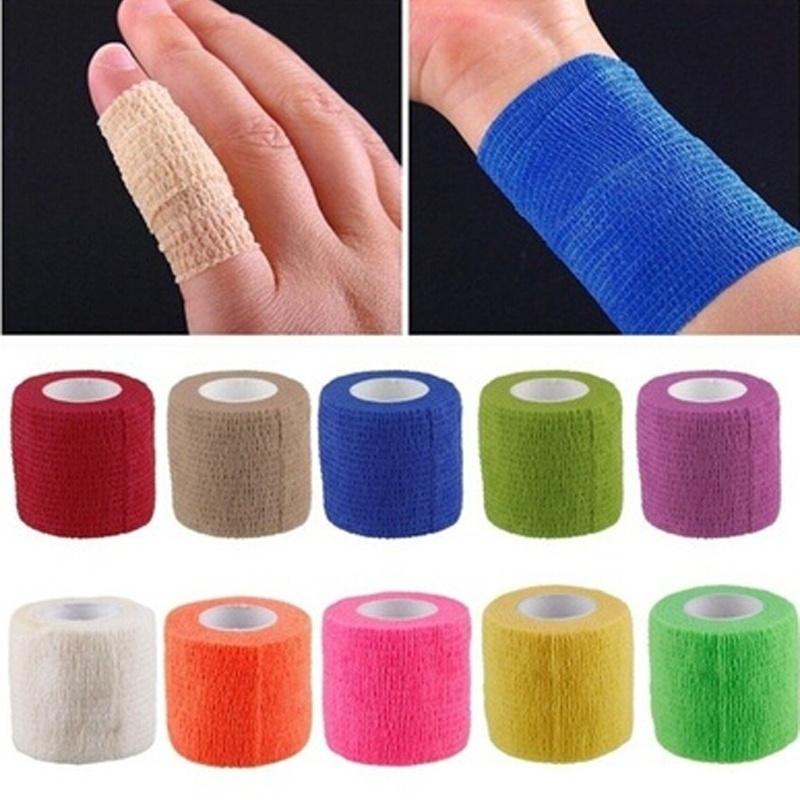 2021 Outdoor Self Adhesive Elastic Bandage First Aid Medical Health Care Treatment Gauze Tape for Knee Support Fixing Wrist Elbow 4.5cm*5m Bandages