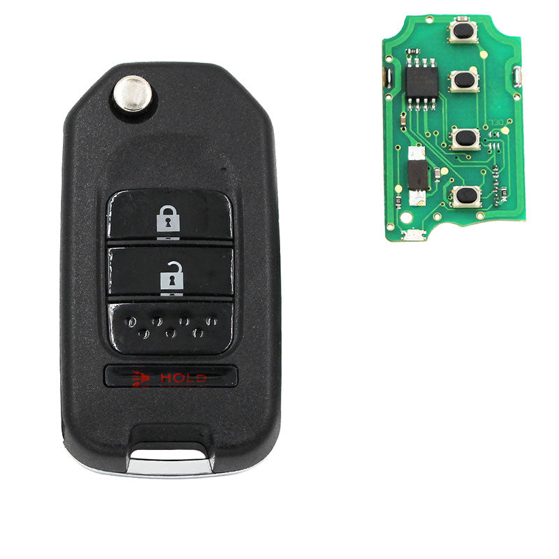 Folding Flip 3 Button Remote Smart Car Key 433MHz 4A Chip SIP22 Uncut Blade For Egea Tipo 500X