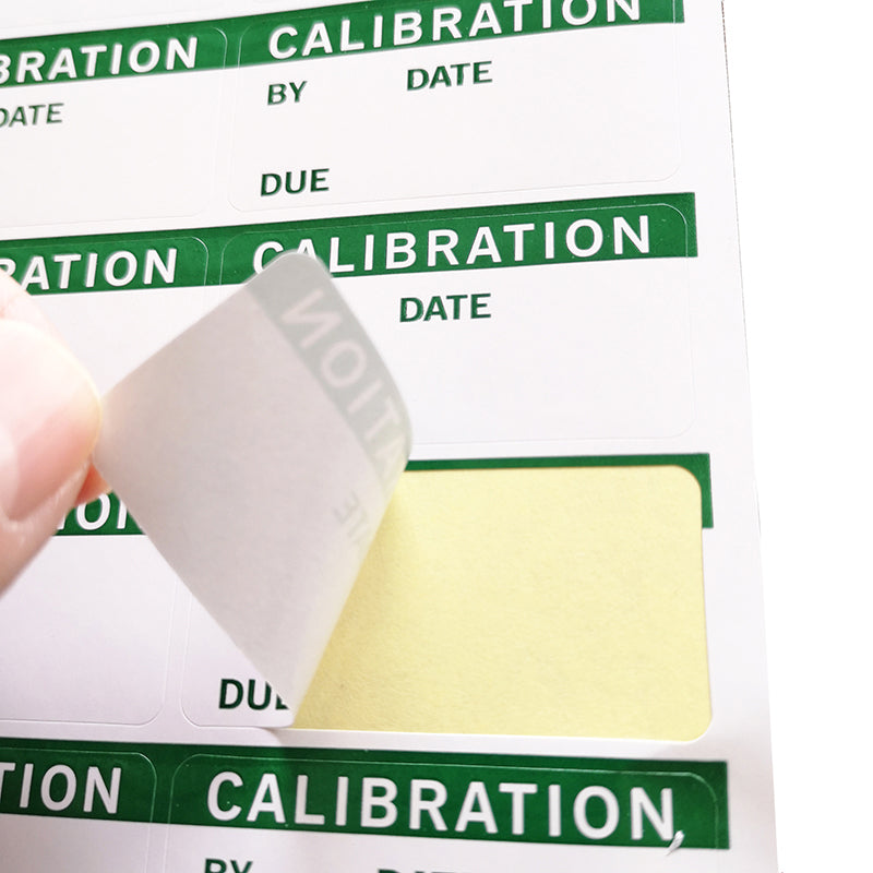 600pcs 50x25mm CALIBRATION for quality control, green color printed Self-adhesive gloss paper label sticker, Item No. GU03