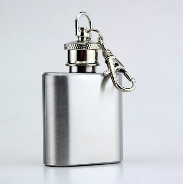 Strong Durable Portable 1oz Mini Stainless Steel Hip Flask Alcohol Wine Flagon With Keychain flask high quality by dhl shipping LX6689