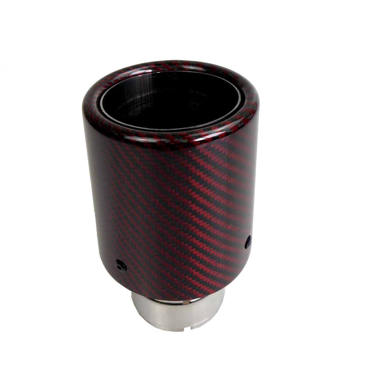 4.5&quot; Outlet Glossy Red Twill Carbon Fiber Exhaust Pipe Curly Edge Muffler Tips Outlet 114mm