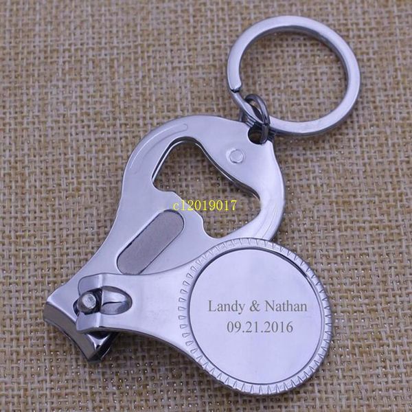 Personalized Wedding Souvenir For Guests Customized Wedding Favor Nail Clipper Bottle Wine Opener Keychain Gift With Box