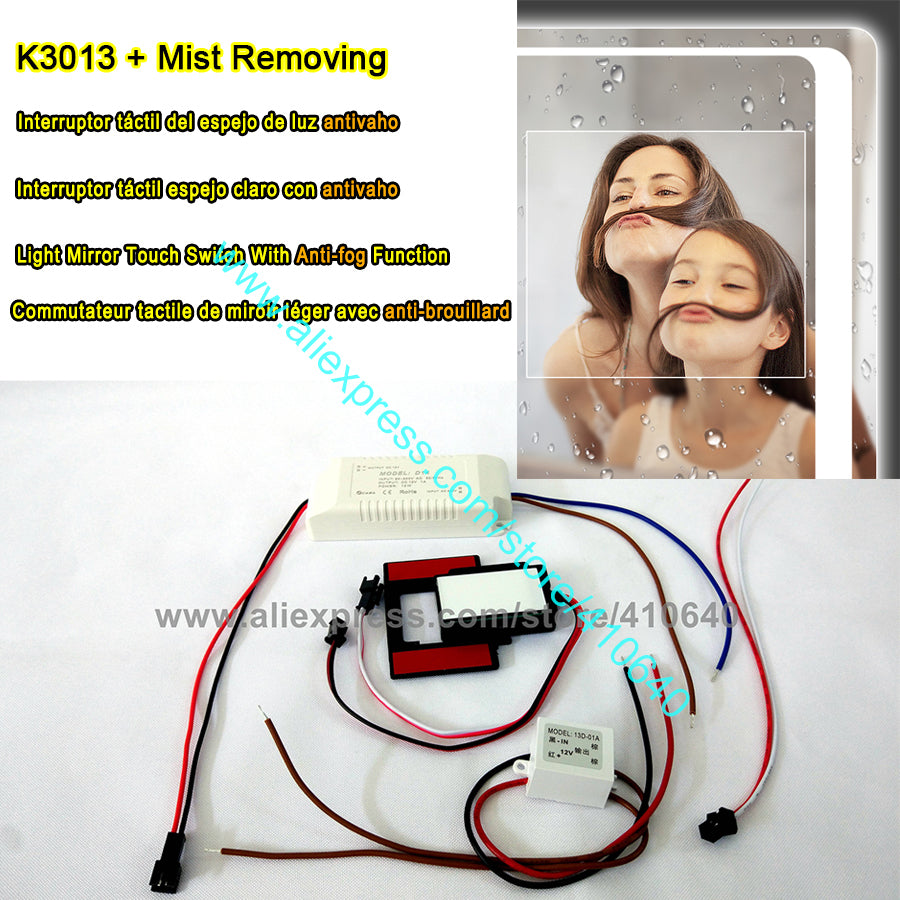 Bathroom Light Mirror Touch Switch LED Mirror Touch Controller For Lamp Mirror Of Furniture Cabinet Cupboard Bathroom