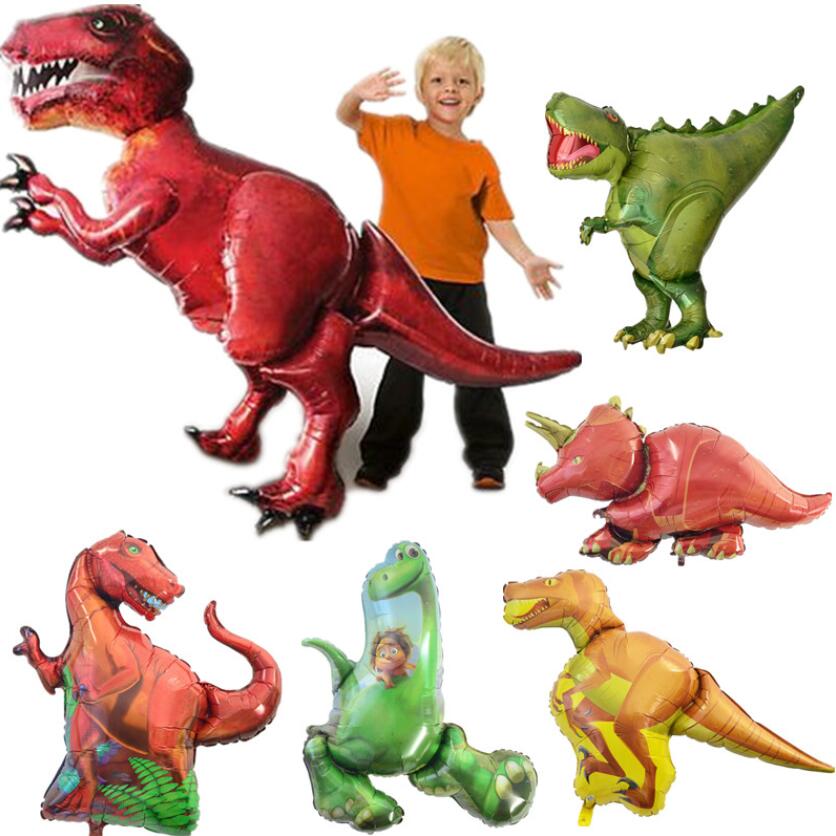 Hot Giant Green Dinosaur Foil Balloon Happy Birthday Paper Banner For Jurassic Dino World Decorations Jungle Party Supplies Boys Toy