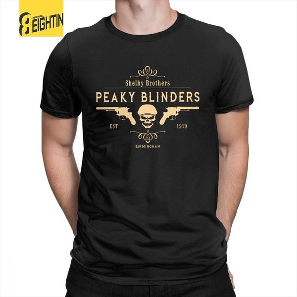 Peaky Blinders T Shirt Shelby Brothers Novelty Round Neck Short Sleeve Tees Mens White T-shirts 100% Cotton Awesome Clothing Y19072201
