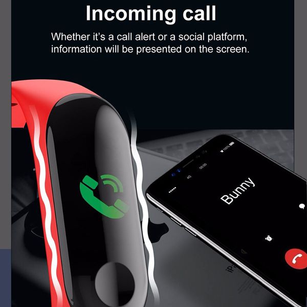 M3 Smart Bracelet Bluetooth Sport Smart Wristwatch Blood Pressure Heart Rate Monitor Fitness Tracker Pedometer Smart Watch For Android IOS