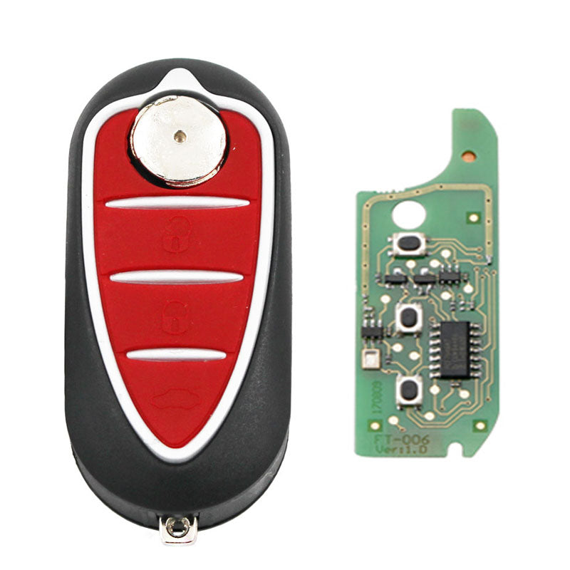 3 Button Folding Flip Remote Key Smart Car Key Fob ASK 433MHz ID46 PCF7946 Chip for Romeo 147 156 166 GT with Uncut Blade