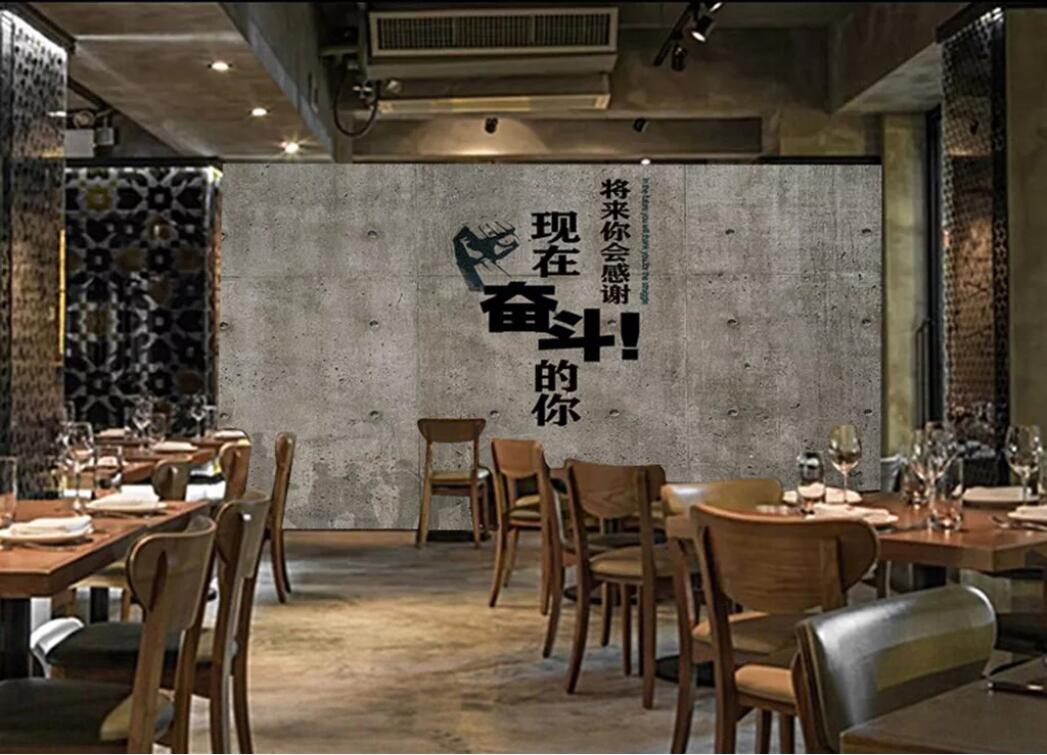 3d room wallpaper custom photo mural Industrial wind retro nostalgic inspirational youth struggle cement wall wallpaper for walls 3 d