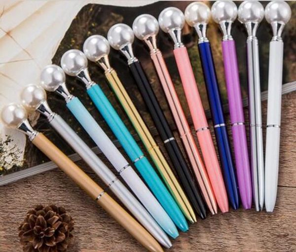 Kawaii Colorful Pearl metal Ball Pens Queen&#039;s crutch BallPen Gift Ballpoit Pens School Supplies boligrafos 20pcs-lot G874