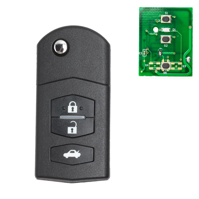 Folding Remote key Car Starter 3 Button 433MHz 4D63 Chip for Mazda