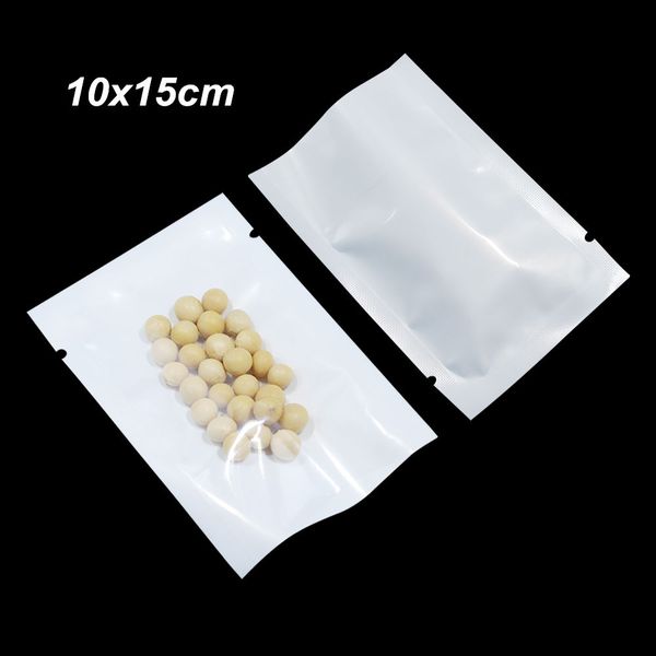 200 Pcs 10x15 cm(3.9x5.9 inch) Clear Front Open Top Plastic Flat Wraps Vacuum Sealable Coffee Tea Powder Packaging Bags with Tear Notches