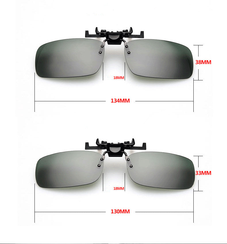 Wowforu Fashion New Polarized Mirrored UV400 Lens Clip-on Flip-up Night Vision Sunglasses Eyewear Fashion Polarized Mirrored Sunglasses Clip