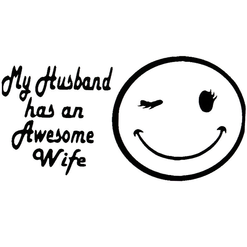 16*8.2cm VINYL DECAL STICKER..MY HUSBAND HAS A AWESOME WIFE...FUNNY...CAR Vinyl Sticker Car Accessories Car Decor