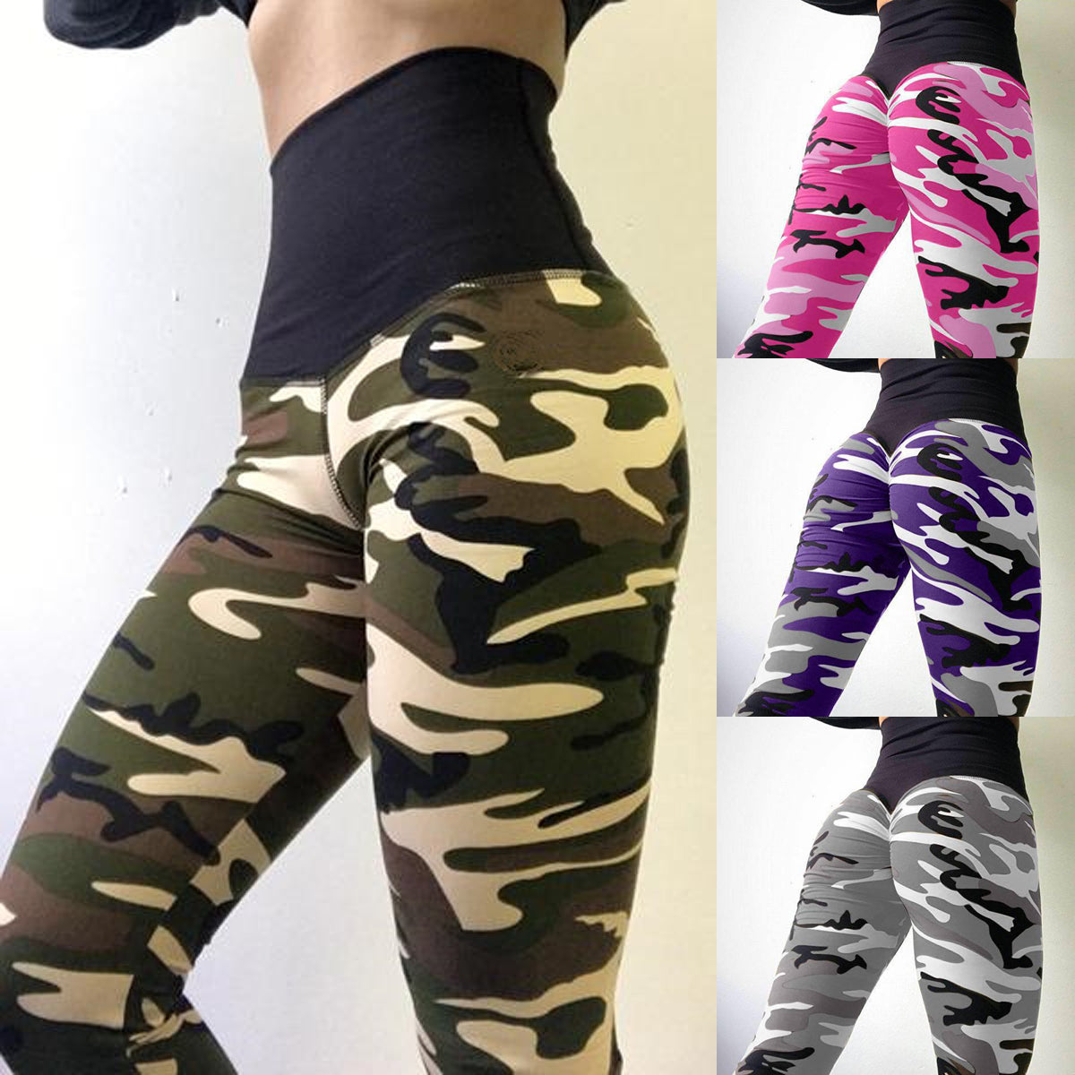 New Women Yoga Pants Camouflage Print Tight Slim sport leggings High waist Elastic Fitness Leggings For Woman