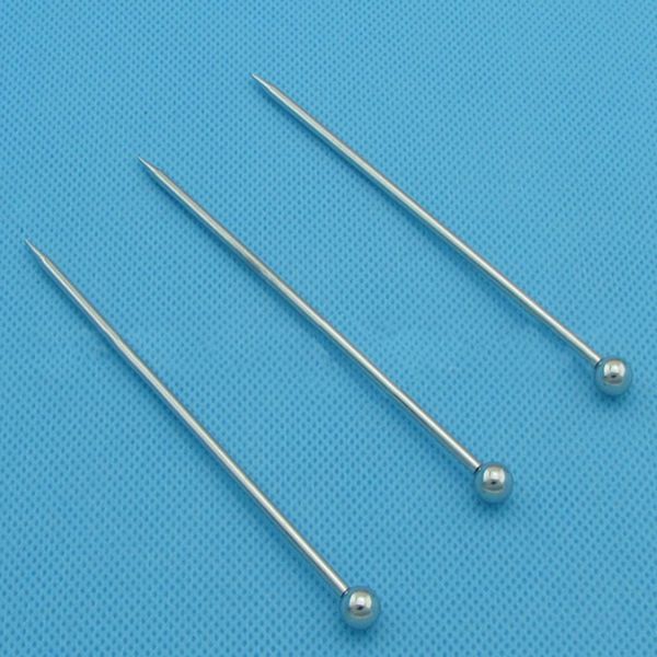 100pcs-lot silver Stainless steel cocktail wine needle sign Pick Multi functional fruit toothpick fork Bar bartending tool