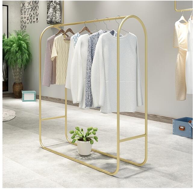 Nordic Golden Middle island clothing Shop rack Commercial Furniture Show Stand Multi-functional Stands Women&#039;s cloth store