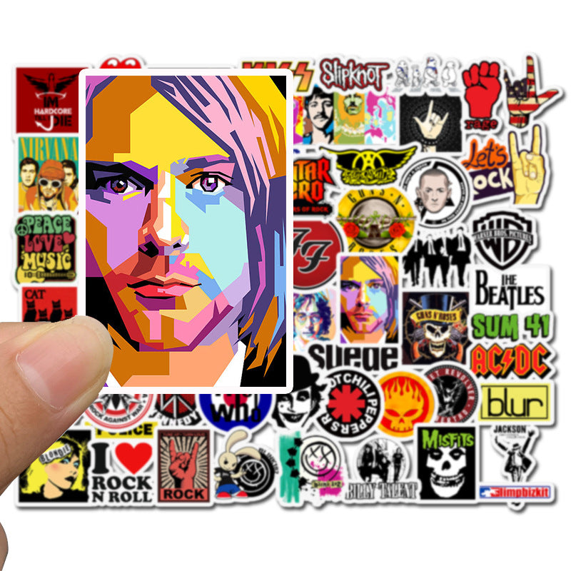 52 PCS Car Stickers Rock & Roll Band Team For Skateboard Laptop Helmet Stickers Pad Bicycle Bike Motorcycle PS4 Notebook Guitar Pvc Decal
