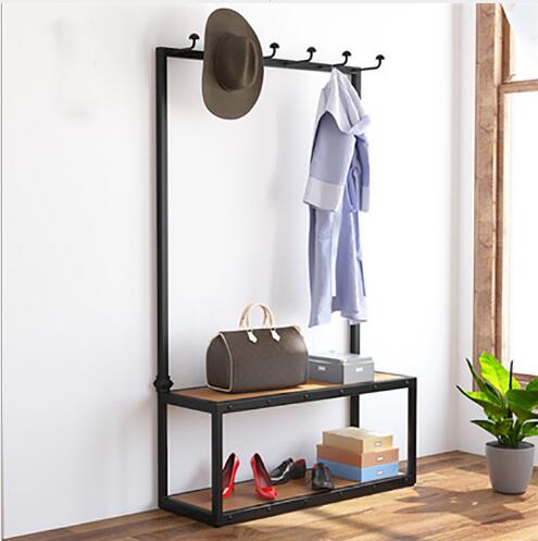 Hall change footstool Solid Wood Clothing Rack Living Room Furniture Clothes Store Hat Racks Women&#039;s Cloth shop Baggage Shoes Display shelf