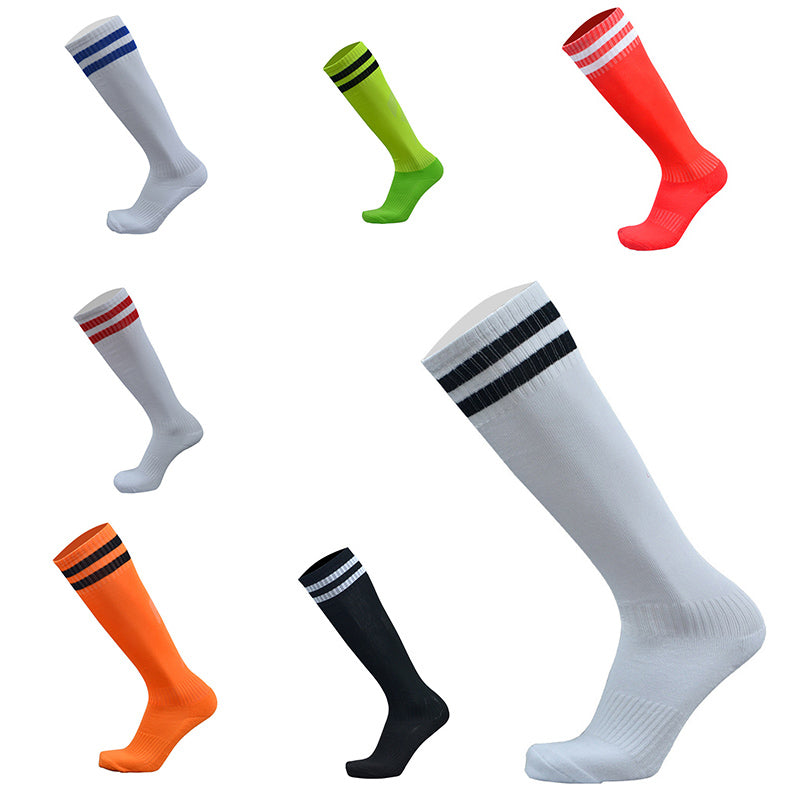 children sport socks Towel Football Long Tube Moisture-absorbing Non-slip Sports Ball Socks Children&#039;s Football Striped Stockings