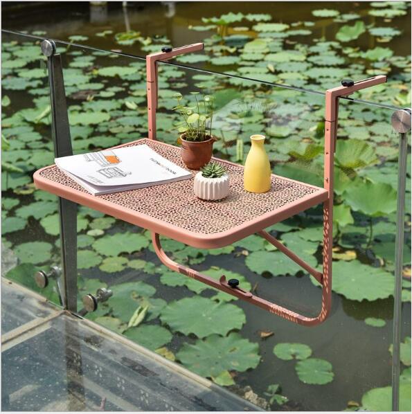 Balcony Hanging Table Furniture Railing Metal Iron rack Foldable European Simple Mini Wall Hangings Learning Tables