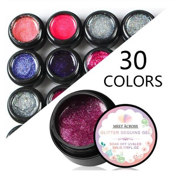 11 pcs-Lot 5ml Holographic Glitter Nail Gel Set Shining UV Nail Gel Polish Super Shimmer Manicure Soak Off Nail Art Varnish