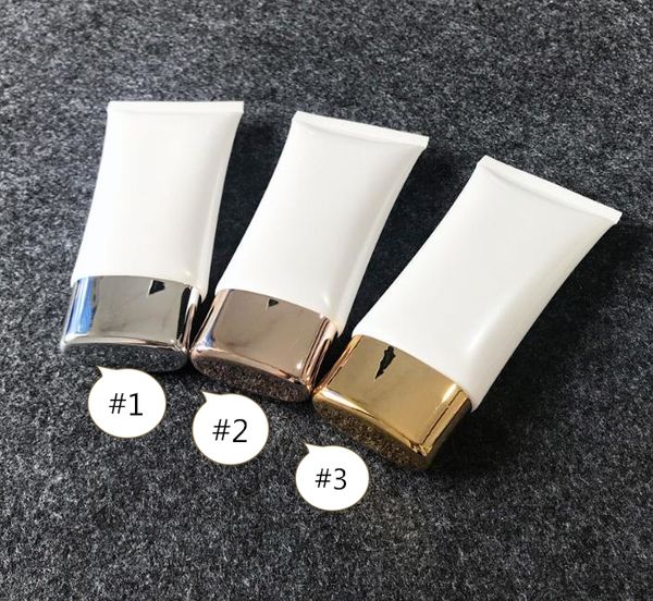 50ml Facial Cleanser Tube White Plastic Refillable Bottle Hand Cream Packing Empty Cosmetic Container Soft Squeeze SN3618