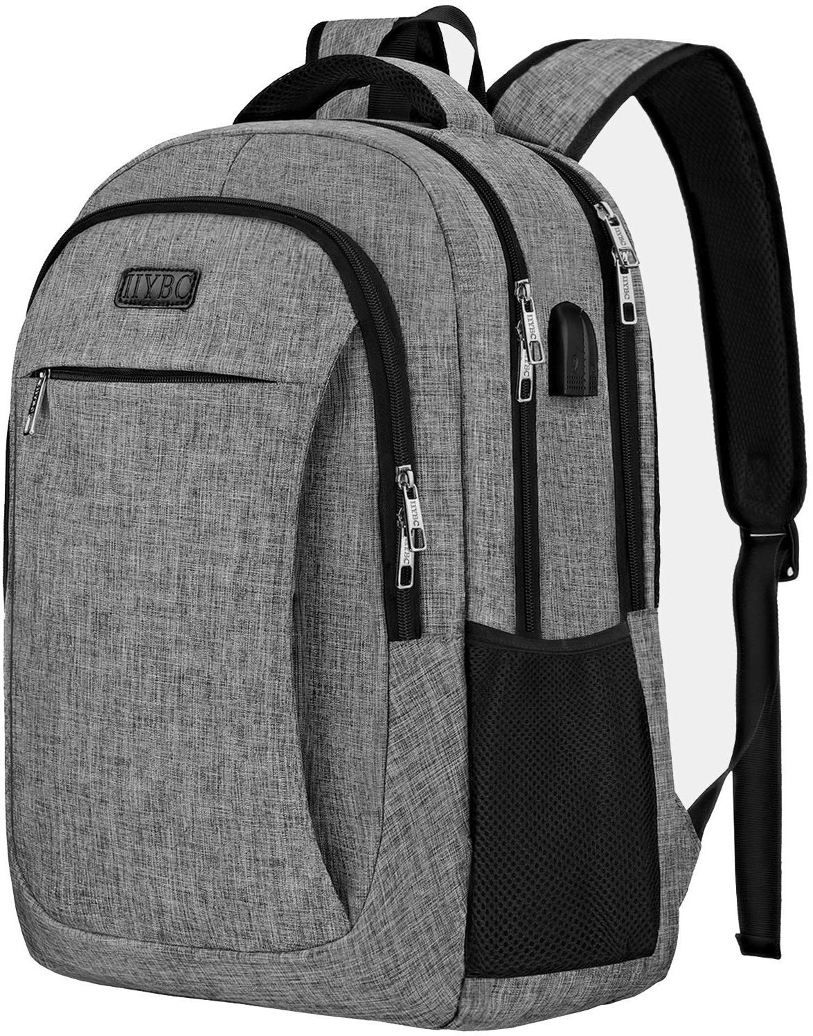 Travel Laptop Backpack,IIYBC Anti Theft Laptop Bag with USB Charging Port and Headphone Interface, Business Backpack for Men Women,College S