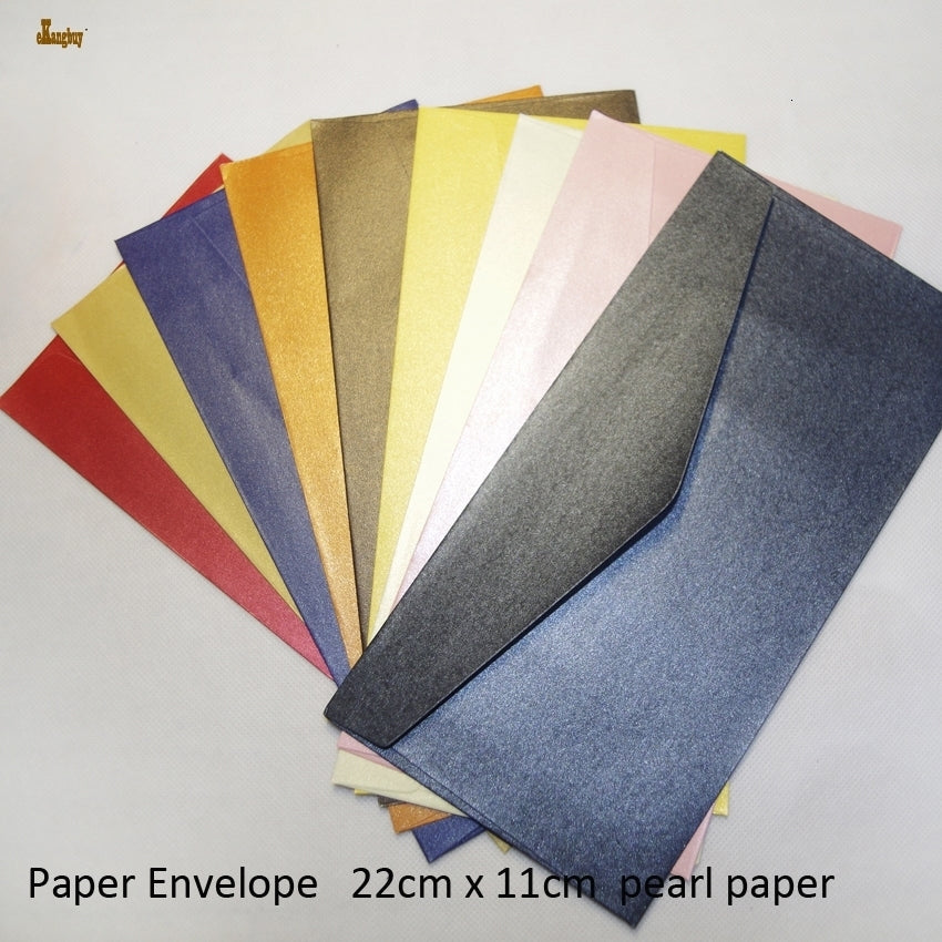 new 100pcs lot 22cmx11cm westernstyle no 5 luxury pearl paper envelopes for upscale business wedding invitation decorated card