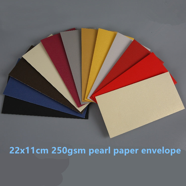 50pcs-lot 22x11cm 250gsm Pearl Paper Envelope Book Business Affairs Invitation Vip Member Card Set Gilding Printing Company