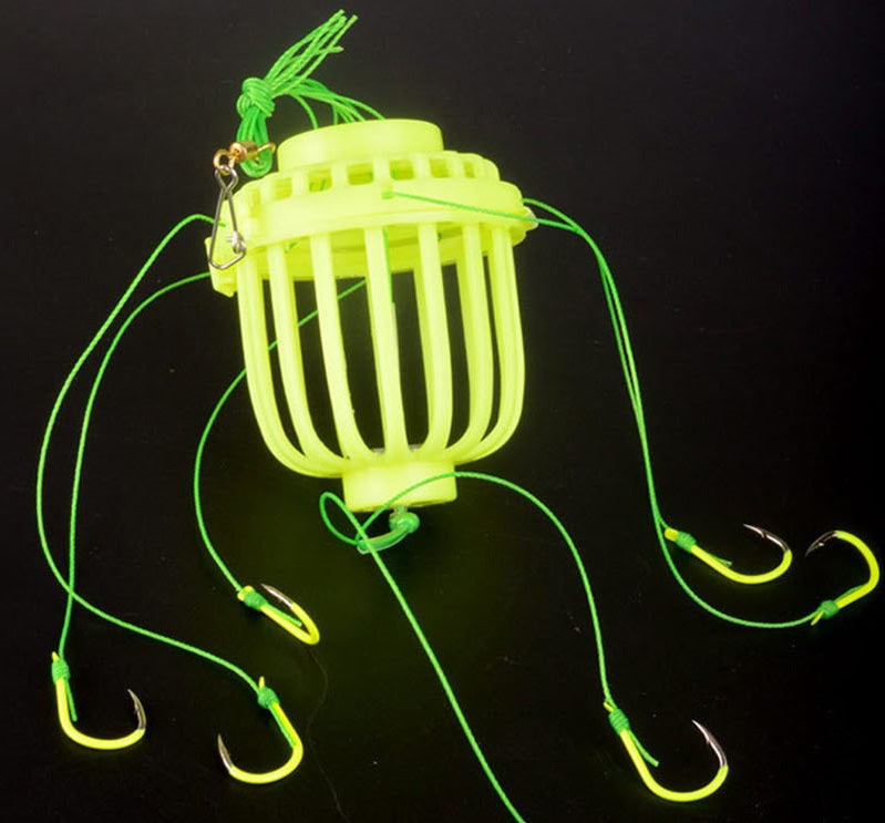 10PCS Lantern Explosion Fishing Hook Fishing Lure Bait Trap Feeder Cage With Sharp Carbon Steel Fishing hooks Jig Accessories