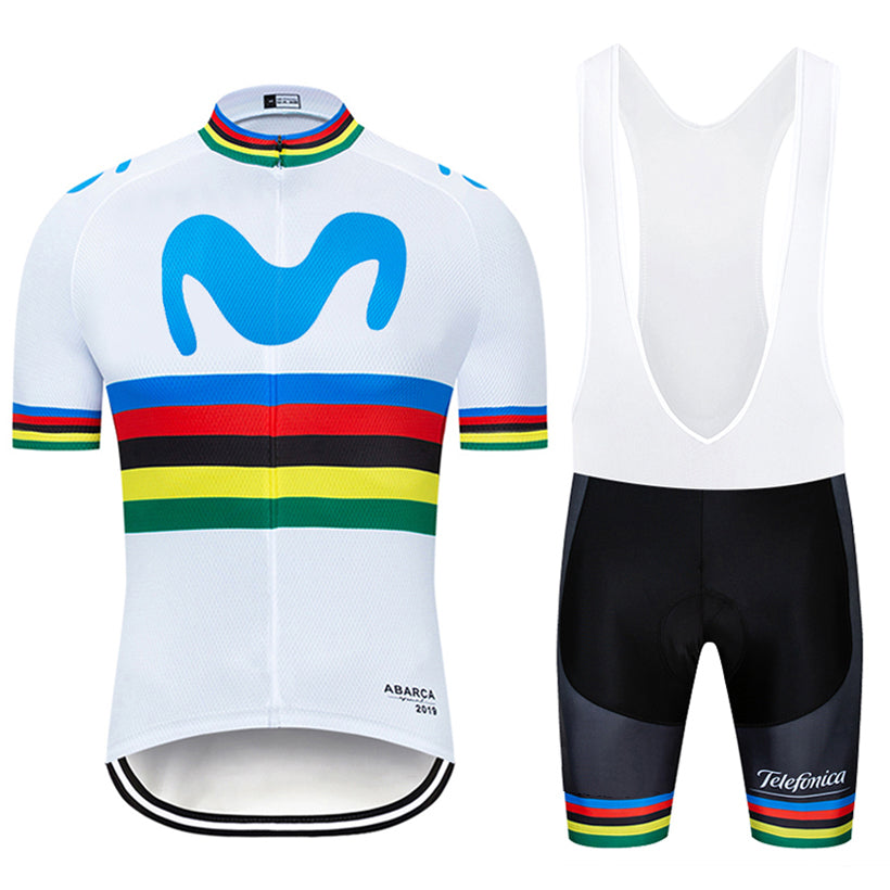 2019 TEAM WHITE Colorful M Cycling jersey 20D PAD bike shorts sets mens Ropa Ciclismo Maillot Culotte bicycling top bottoms suit