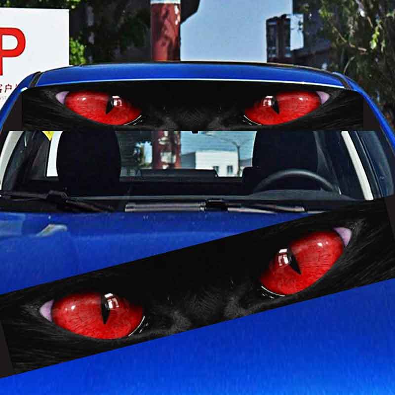 Cat EYES 130*21cm Car Front File Reflective Decals Rear Windshield Autos Sticker Sun Protection