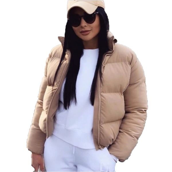 Women Winter Short Parkas Fashion Down Cotton Jacket Black Solid Standard Collar Bubble Coat 2019 Autumn Female Puffer Jackets