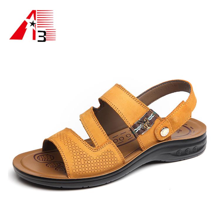 High quality men male arabic leather sandal Casual Shoes Chaussures Skateboarding Black WhiteCasual Shoes