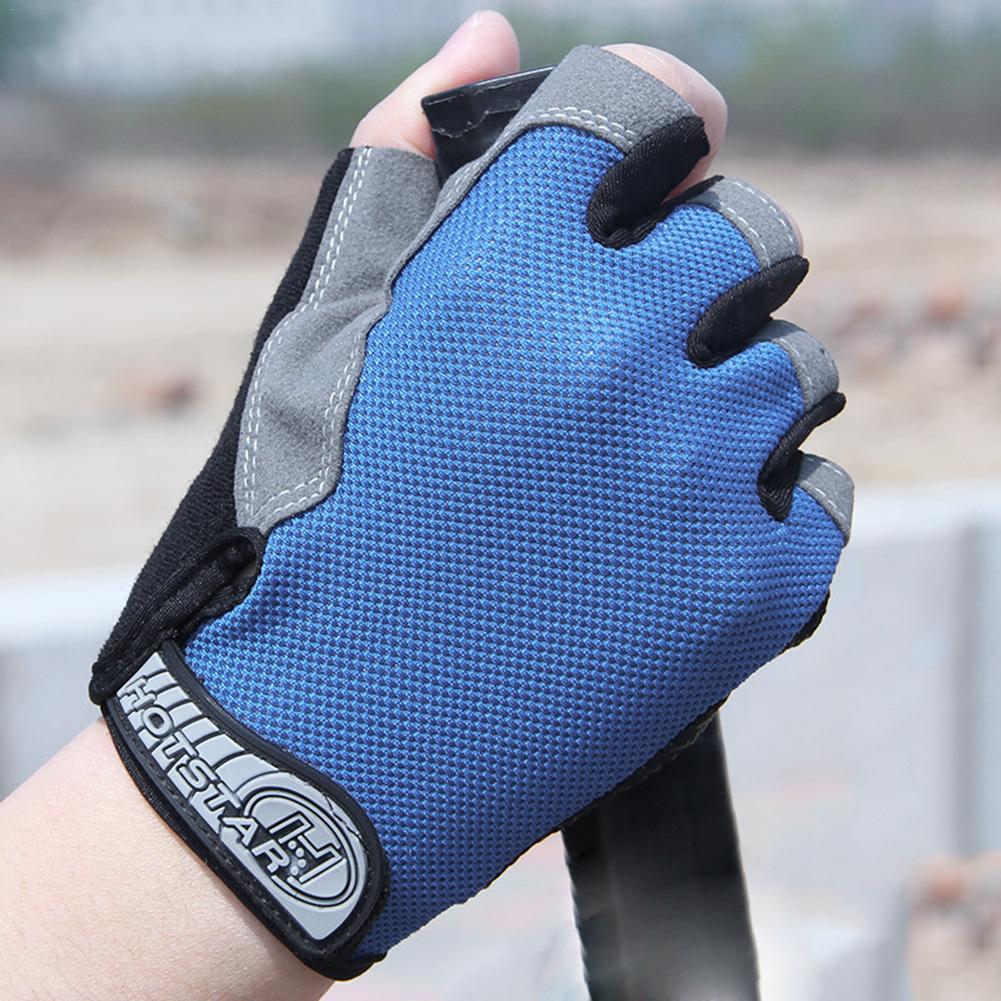 Men Cycling Gloves Half Finger Sports Shockproof Breathable Anti-slip Bike Gloves Fitness High Elastic Sports Glove