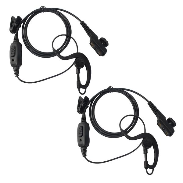 2PCS G-shape Ear Hook Earpiece Microphone for Hytera HYT PD780-PD702-PD705 Radio