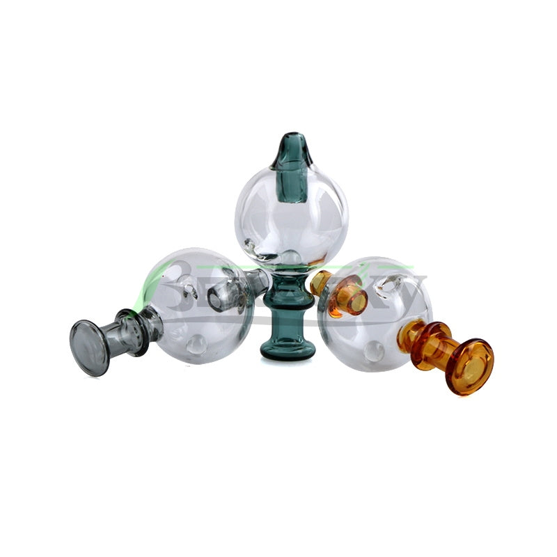Beracky Glass Bubble Carb Cap With Glass Pearl 30mmOD Colorful Glass Carb Caps For Beveled Edge Quartz Banger Nails Dab Rigs Water Bongs