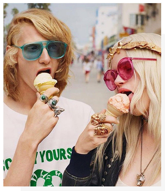 Retro Sunglasses 2020 Full Frame Women Colorful Transparent Retro Sunglass Rectangle Sun Glasses Female Candy Color Eyewears GD5180