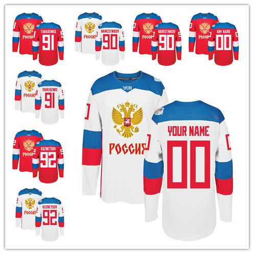 Team Russia Russian WCH Hockey Jersey 8 Alex Ovechkin 72 Artemi Panarin 91 Vladimir Tarasenko 71 Evgeni Malkin 13 Pavel Datsyuk 72 Sergei Bobrovsky